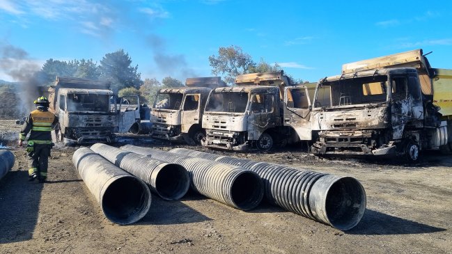 Due os de camiones Atentado en Los lamos demuestra que Arauco es