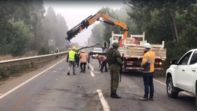 Sujetos levantaron barricadas y derribaron 11 postes de electricidad en Angol
