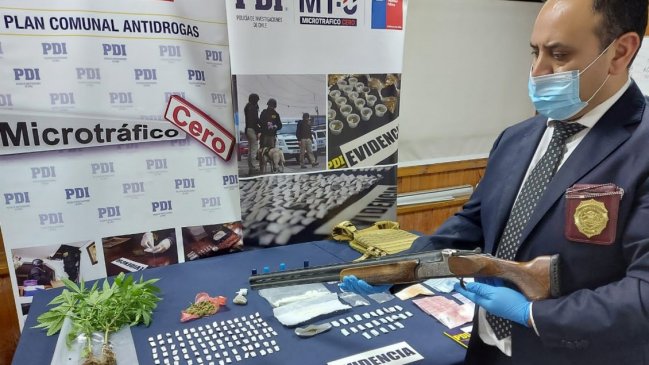 PDI incautó drogas, un arma y detuvo a seis personas en Chillán