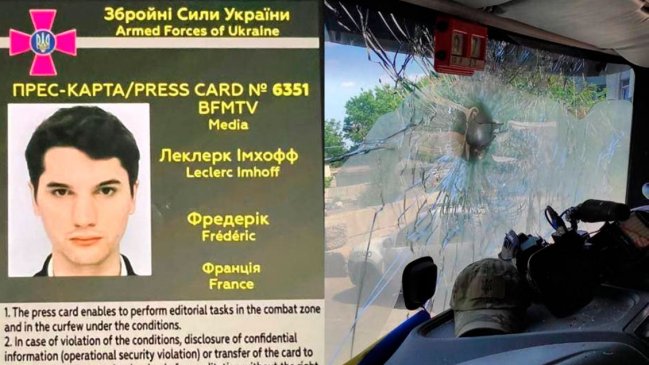 Periodista francés murió en ataque ruso a localidad de Ucrania