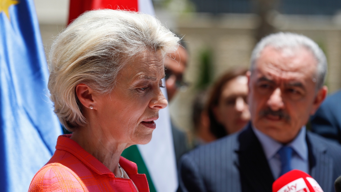 Von der Leyen anunció el desbloqueo de ayuda financiera de Europa a Palestina