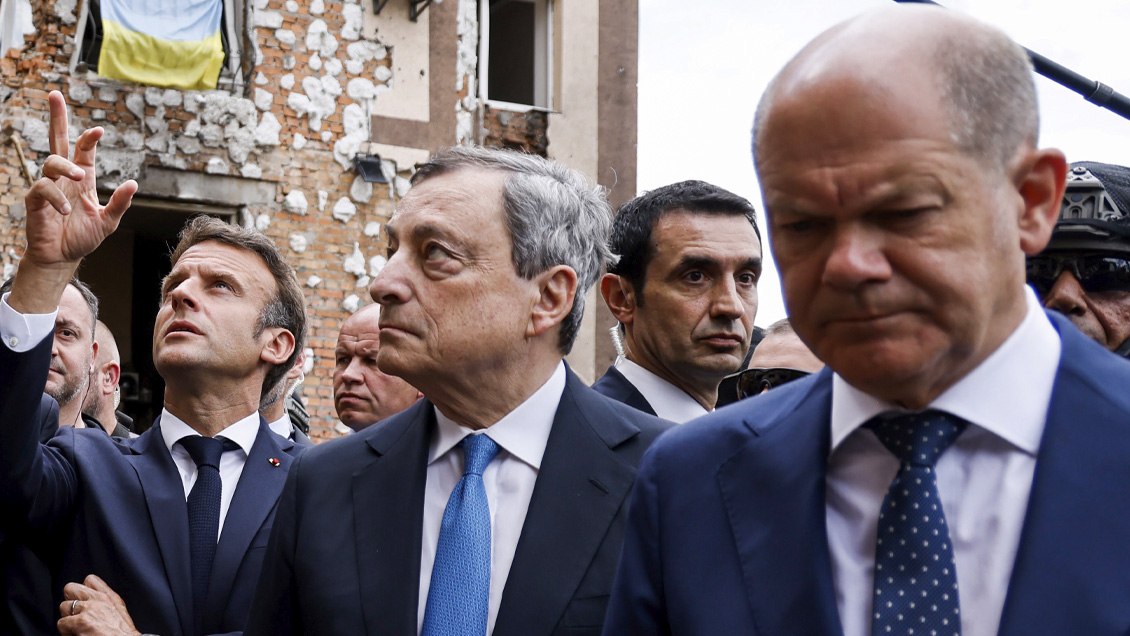 Emmanuel Macron, Mario Draghi y Olaf Scholz están en Ucrania