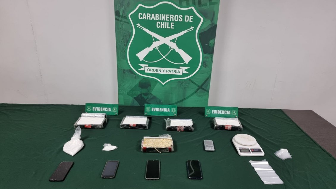 Procedimiento terminó con cocaína incautada y dos personas detenidas en O'Higgins