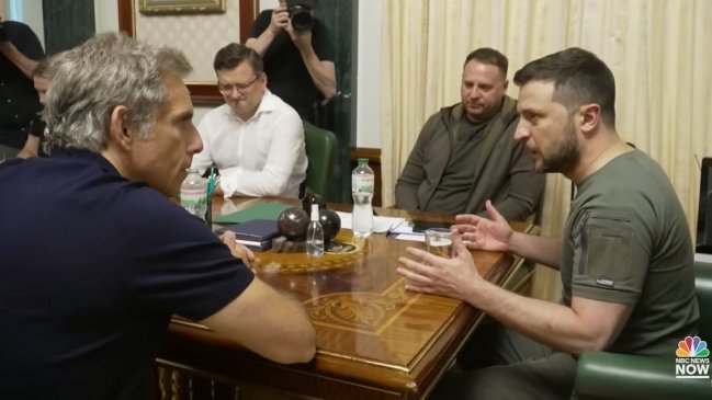 Ben Stiller se reunió con Zelenski en Ucrania