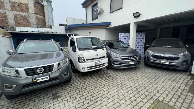 PDI recuperó en Talca cuatro autos robados en encerronas y portonazos ocurridos en Santiago