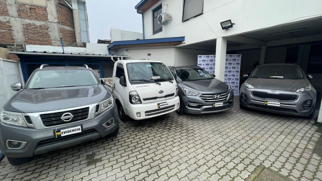 PDI recuperó en Talca cuatro autos robados en encerronas y portonazos ocurridos en Santiago