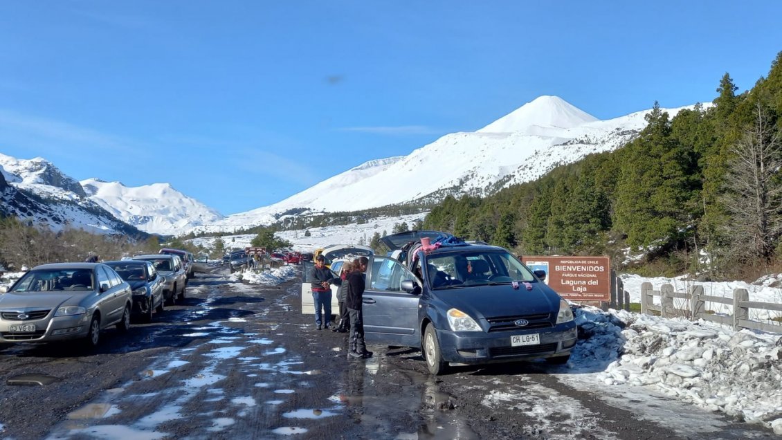 Ante taco kilométrico afuera de Laguna del Laja, Conaf insiste en no acercarse