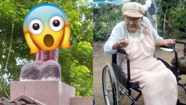 Fue su última voluntad: Abuela pidió peculiar monumento de pene en su tumba