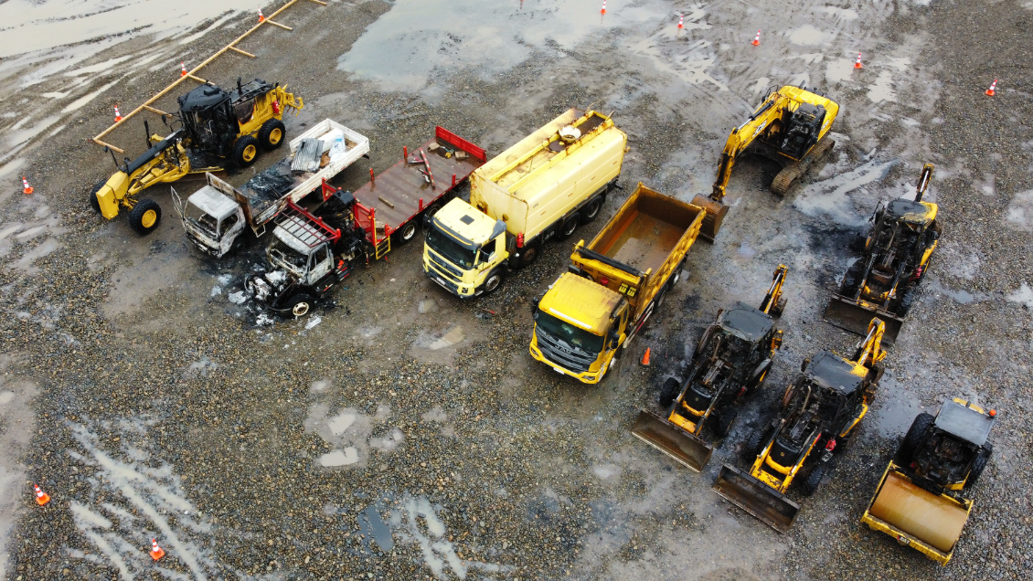 Atentado en Angol dejó diez máquinas quemadas: También se registró uno en Los Ríos