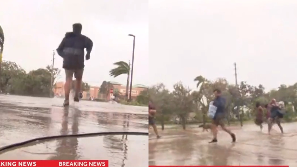 Camarógrafo ayudó a familia damnificada por Huracán Ian en plena transmisión en vivo