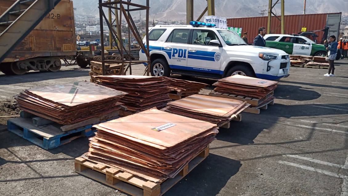 Más de 50 toneladas del cobre robado al Ferrocarril de Antofagasta han sido recuperadas
