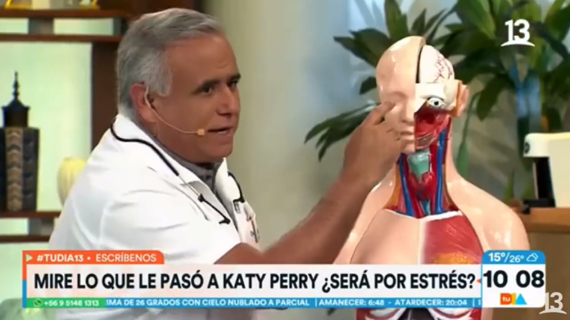 Fans de Katy Perry se burlaron de la TV chilena por análisis del doctor Ugarte a su ojo