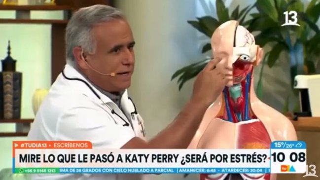 Fans de Katy Perry se burlaron de la TV chilena por análisis del doctor Ugarte a su ojo