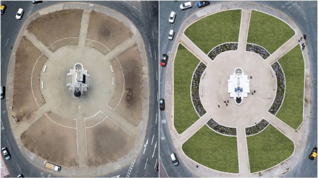 Municipalidad de Providencia inició los trabajos de recuperación de la rotonda de Plaza Baquedano