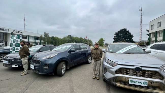 Carabineros recuperó 13 vehículos robados desde una bodega en Talcahuano