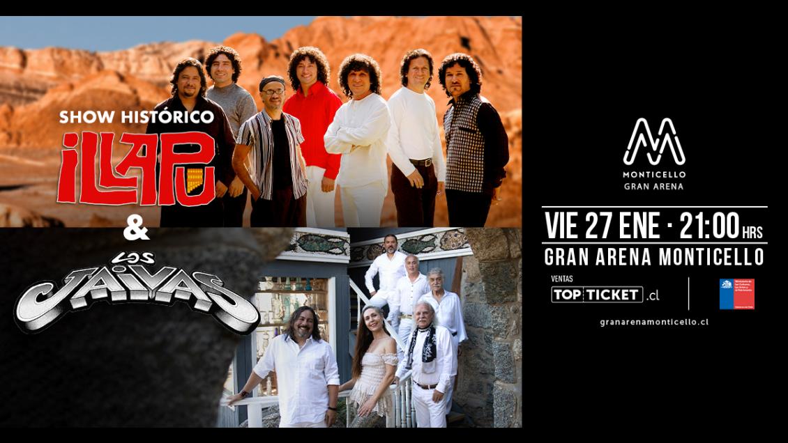 Illapu y Los Jaivas se presentarán en enero en el Arena Monticello