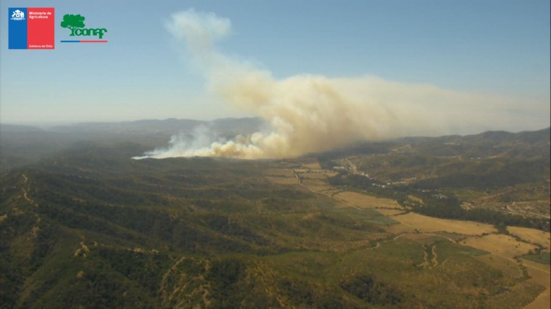 Incendio forestal en Quilpué: Más de 270 hectáreas se han visto afectadas por las llamas