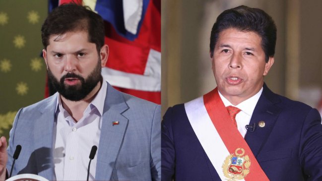 Presidente Boric recibirá en La Moneda a su homólogo peruano, Pedro Castillo