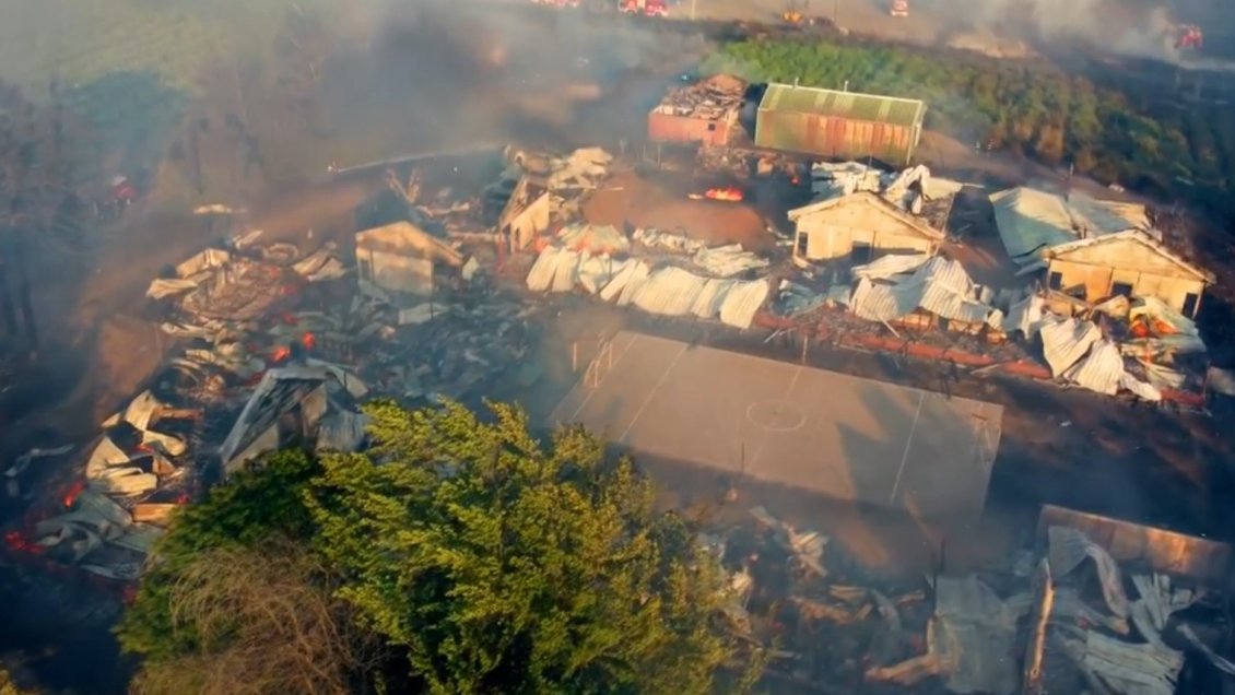 Incendio forestal destruyó exescuela agrícola de Romeral