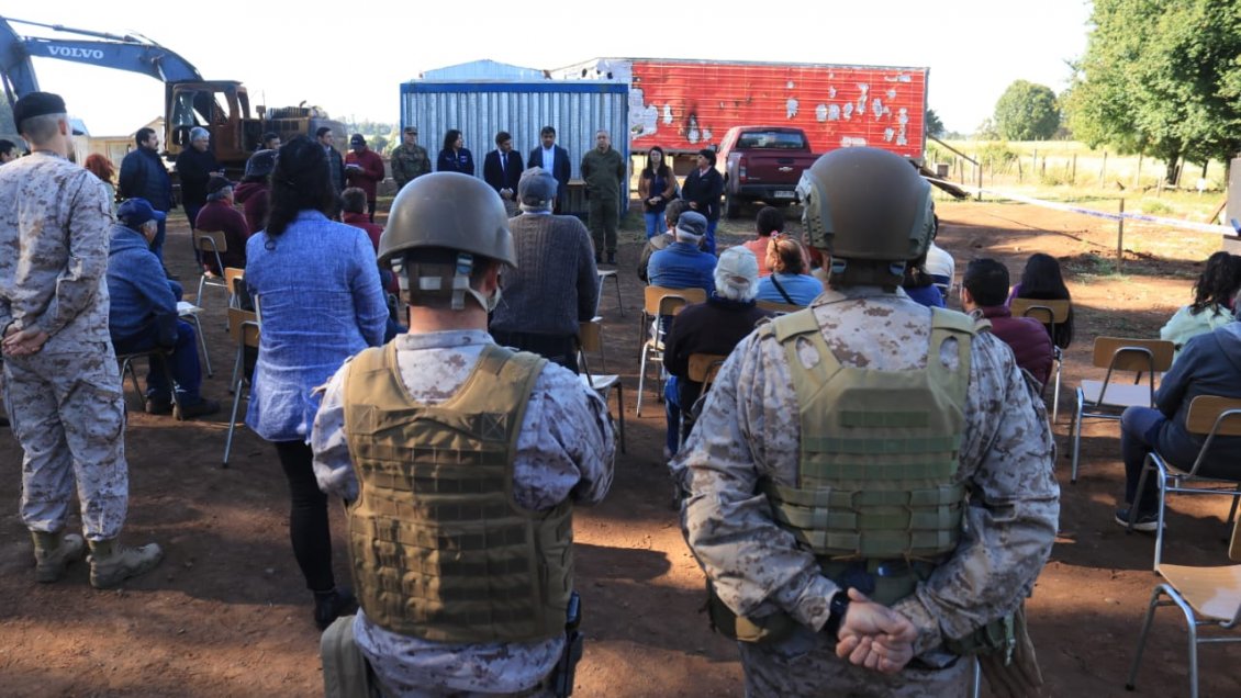Con resguardo militar se retomarán obras de agua potable en comunidad mapuche de Victoria