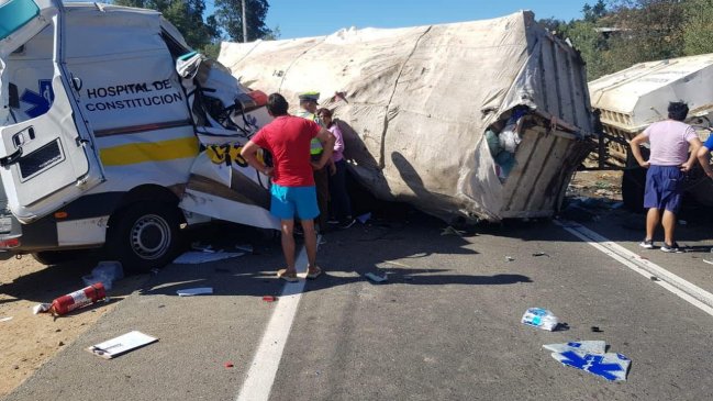 Heridas más graves del accidente en ruta L-30, fueron enviadas vía aérea a Talca