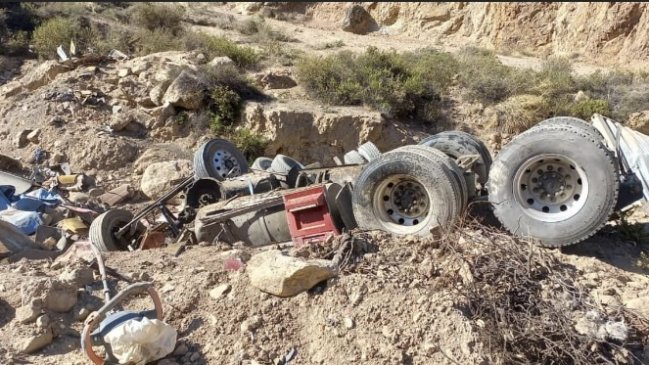 Camión boliviano volcó en Arica y causó la muerte de sus dos ocupantes