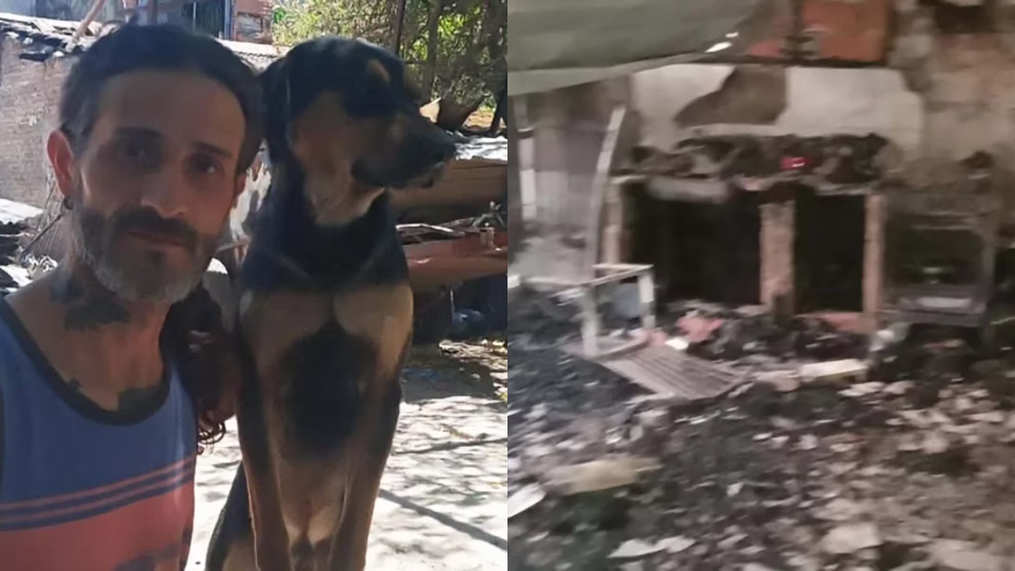 Perrito héroe salvó a su dueño y a un gato de morir en incendio en su casa