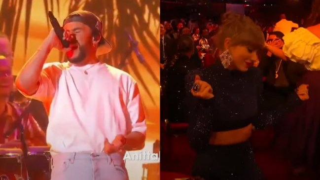 Taylor Swift gozó y bailó con la presentación de Bad Bunny en los Grammys 2023