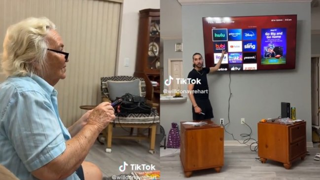 Joven le enseña a su abuelita a usar el televisor y es aplaudido en redes sociales