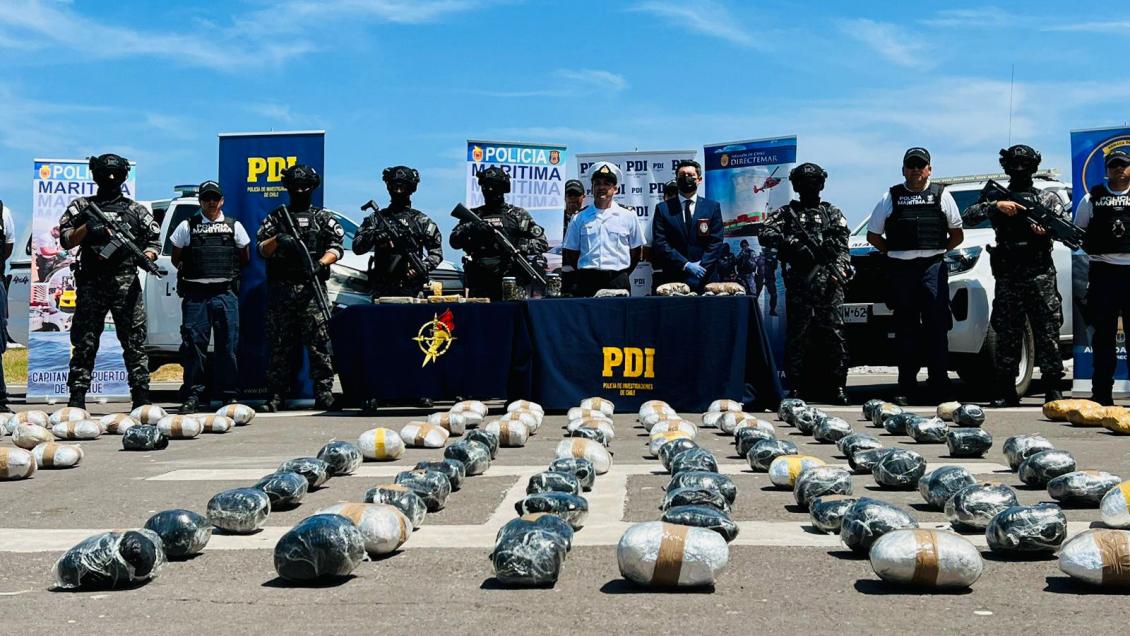 PDI y Armada incautaron 150 kilos de drogas en Arica e Iquique