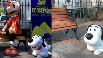   ¡Plop! Roban figura de Condorito inaugurada hace dos semanas en Concepción 
