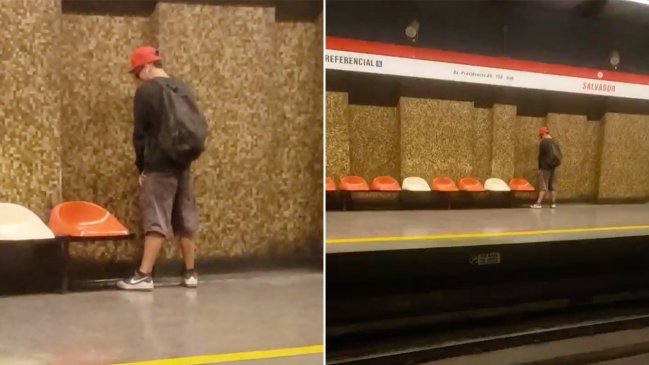 Sin vergüenza: Descubren a pasajero del Metro orinando en plena estación