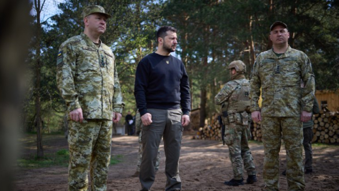 Zelenski visitó la frontera con Bielorrusia y Polonia