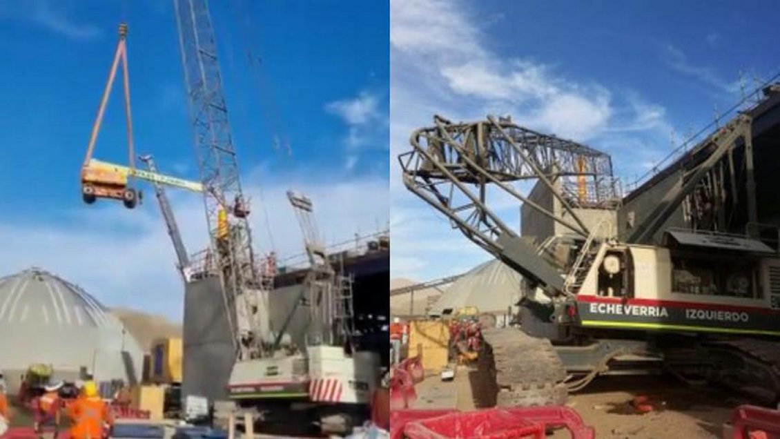 Grúa colapsó en faena minera de Chañaral y dejó caer su carga