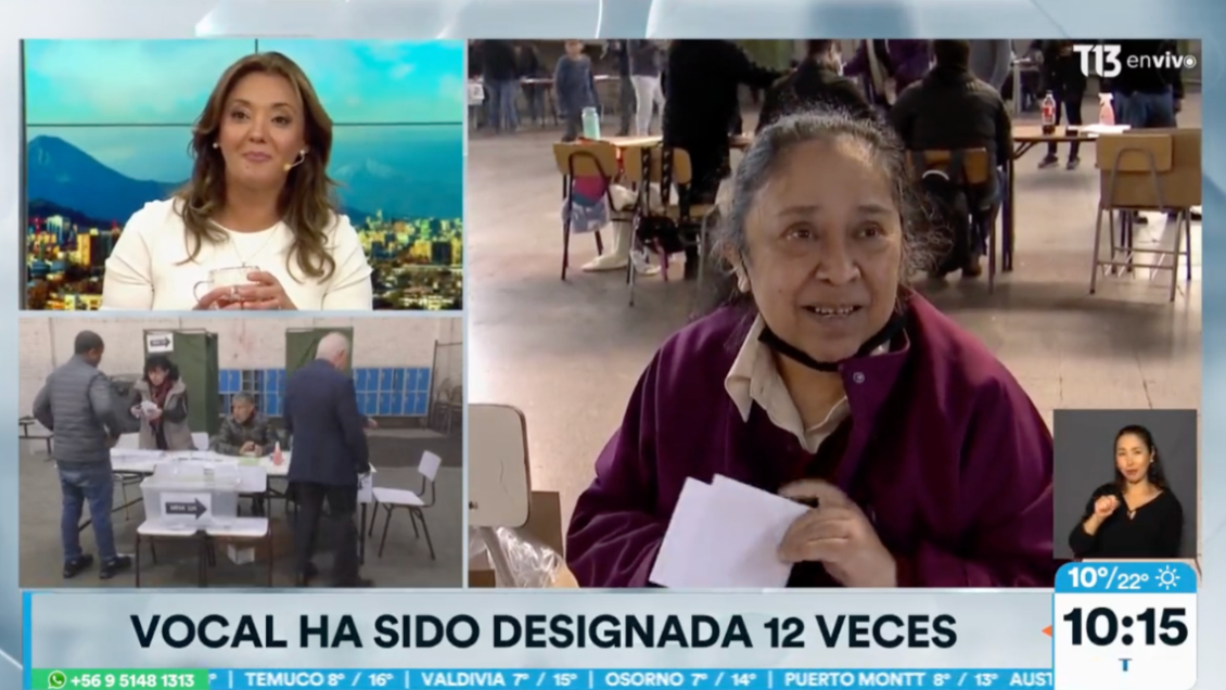 Mujer ha sido designada 12 veces vocal de mesa: 