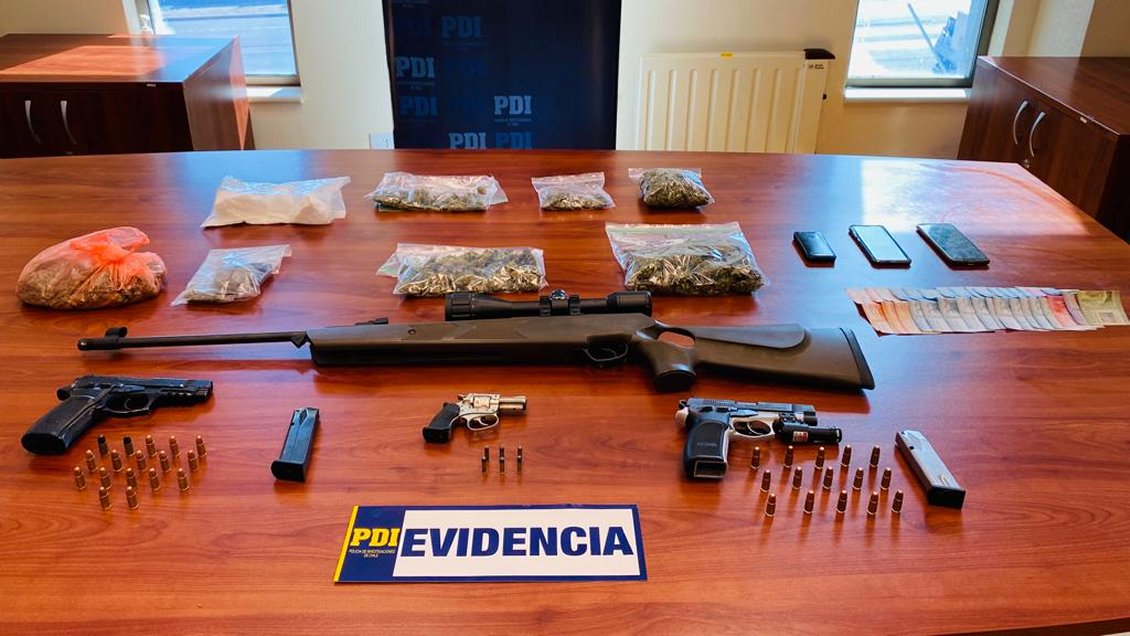 Armas argentinas fueron incautadas en operativo interregional de la PDI