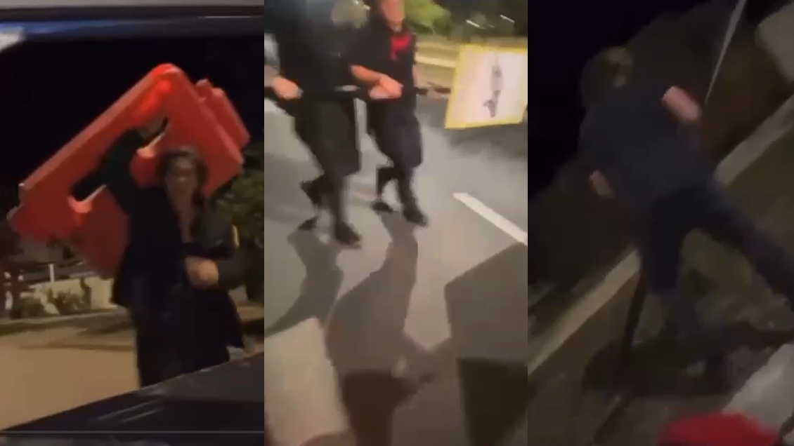 Borrachos se grabaron destruyendo señalética en Lo Barnechea