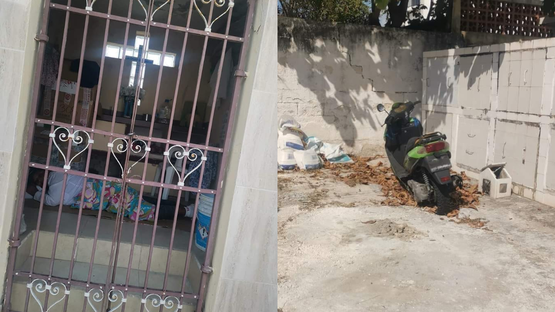 Fue al cementerio y descubrió que una pareja vivía en el mausoleo de su papá: 