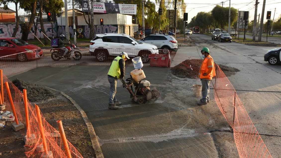 Maipú: por 9 meses se extenderán obras de pavimentación en Camino a Rinconada