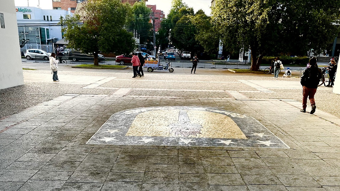 U. de Concepción deberá restaurar su escudo dañado por exceso de espumante que arrojan los titulados