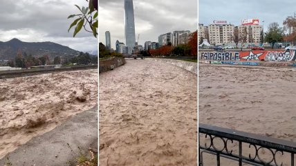 Santiaguinos se sorprenden por la crecida del Río Mapocho