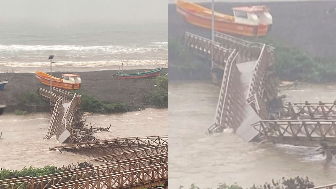 Fue estrenada hace un año: Se derrumbó pasarela peatonal de Curanipe
