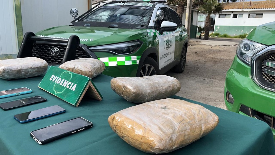Incautan 70 kilos de marihuana en control carretero de Los Vilos