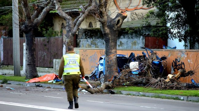 Conductor y copiloto murieron en accidente vehicular en Viña del Mar