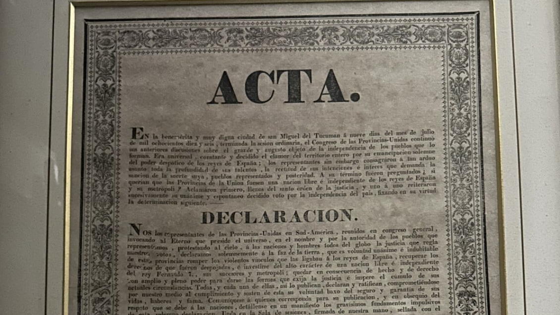 Argentina recuperó un impreso original de su declaración de independencia