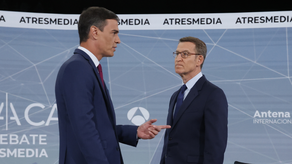 Pactos, independentismo e igualdad marcaron áspero y único debate presidencial en España