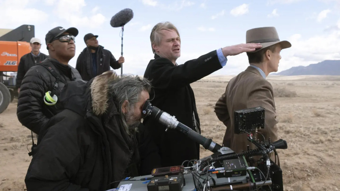 Christopher Nolan en el rodaje de Oppenheimer