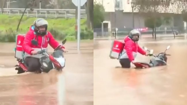 La osada maniobra de motociclista talquino que salió mal en pleno matinal