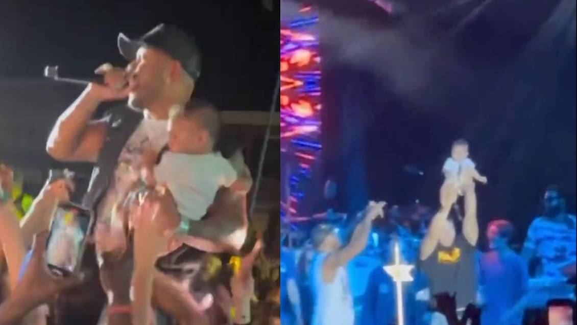 Flo Rida terminó cantando con un bebé arriba del escenario