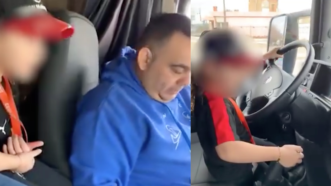 Adultos dejaron manejar un gran camión a menor de 7 años en Argentina